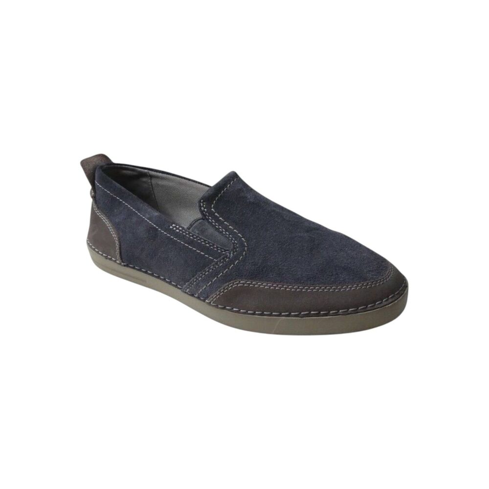 Clarks Collection Blue Suede‎ Slip On Comfort Loafers Mens 10 Wide
